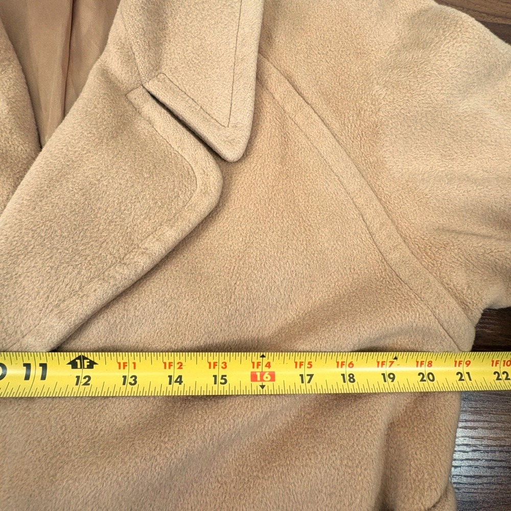Vintage 70s Regency Cashmere Long Trench Coat 8 Camel Tan Tie Waist Old Money - Picture 7 of 12